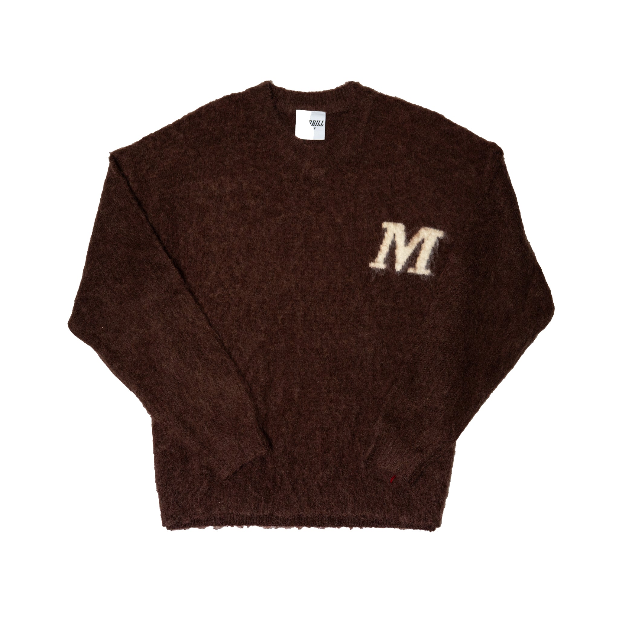 Mohair V Neck Sweater (Brown)